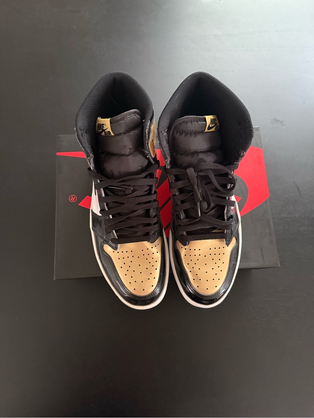 Nike Air Jordan 1 Gold Toe— Black & Gold Men's Sneakers